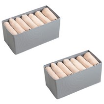 THE살림 접이식 탄탄 속옷 의류 수납 정리함 세트, 그레이(7칸)속옷용+속옷용