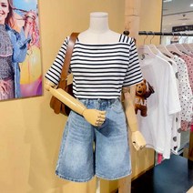 도로시홀릭 데님와이드워싱5부바지(DO23827B)