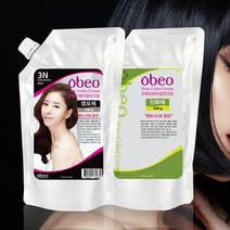 오베오 벤토나이트 미네랄 영양 새치 헤어 칼라 크림 염색약 3N 흑갈색(검정) 진화광수 염모제, 3N 흑갈색 검정, 1세트