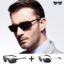 플레이앤케어 편광선글라스 등산 낚시 골프 스포츠고글 1+1, 실버-블루 & 실버-블루