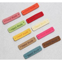 세무가죽라벨 라벨 가죽라벨 40mm 핸드메이드, 10파스텔블루