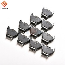 10pcs 검은 색 플라스틱 cr2032 2032 3v 반원형 셀 동전 배터리 소켓 홀더 케이스 모듈 배터리 상자 수직 인라인 3 핀