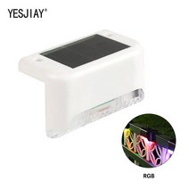 솔라 데크 조명 아웃도어 스텝 방수 라이트 난간 계단 울타리 마당 오 및 통로, 06 White-RGB_01 1PC