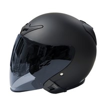 기어러스 오토바이 헬멧 스모크쉴드 포함 오픈페이스 무광블랙, XL