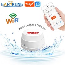 누수센서 스마트안전장비 누수경보기 earykong wifi 물 감지기 누출 센서 알람 누출 감지기 소리 tuyasmart 스마트 라이프 앱 홍수 경보 오버플로 보안, 없음