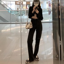 날씬해는청바지 봄가을 다리 길어보이는 와이드 루즈핏 드레이프 스트레이트핏 일자 맥시 긴바지 블랙 그레이 4096545192