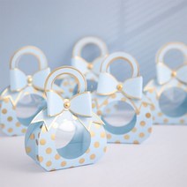 자석싸바리박스 싸바리박스 박스케이터링 10 개/몫 크래프트 종이 상자 웨딩 선물 투명 창 사탕 포장 Drage, 02 Blue