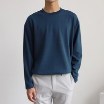 더베이직샵 소프트터치 심플 세미오버 크루넥 티셔츠