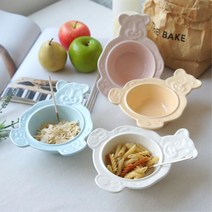 귀여운 캐릭터 파스텔 도자기 시리얼볼 씨리얼 간식, 핑크