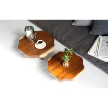 연화반 원목 다도상 차탁 2size 커피숍 쇼파 다과상 피크닉테이블, (소)지름35cm