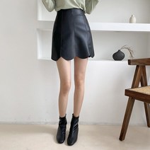 (신상)여성 데일리 가죽 레더 튤립 미니 스커트(3col)