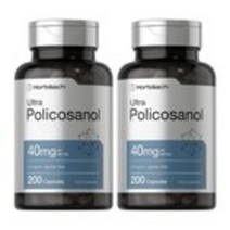 Horbaach 폴리코사놀 200캡슐 (대용량) 40mg 고함량 콜레스테롤 개선 혈관건강 사탕수수 추출, 2병, 200정 (6개월분)