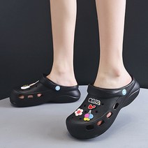 일월전빵 여성 EVA 풍선토끼 통굽 아쿠아 샌들 슬리퍼 여름 사계절 4.5cm 키높이 B-S036