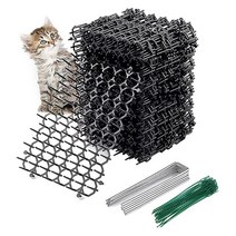 12Pcs Cat Scat Mat With Spikes At Animal Spikes Repellent Garden Prickle Strip Dig Stopper Cat Deter, 01 Black