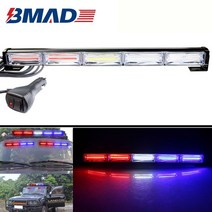 경광등 차량용 경광봉 싸이렌 경고등 싸이키 BMAD 40W Led 스트로브 경찰 버스트 깜박이는 조명 COB 자동차, 07 Red White Blue, 07 Red White Blue