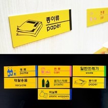 분리수거 패널 표지판 재활용품 쓰레기내놓는날 페트병 폐기물 리사이클링 오피스텔 형광등 캔 스티로폼 폐지, 종이류