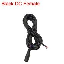 알루미늄 프로파일 연장 와이어가 DC 전원 플러그 암 수 잭 어댑터 0.5m 1 m 2m 3m 5m 10m 케이블 커넥터 5.52.1mm, Black DC Female|2m