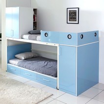 사사가구 하이디 이층 벙커침대(프레임2+옷장+수납책장)