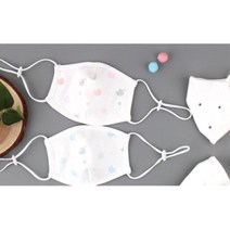 순면 100프로 빨아쓰는 길이조절 무자극 안심 신생아 귀여운 유아용 마스크 입술안닿는, S 신생아용(6~12개월), 작은별그레이