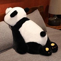 팬더 판다 인형 베개 수면 쿠션 대형 푸바오 아이바오, 80cm, 누워있는 팬더