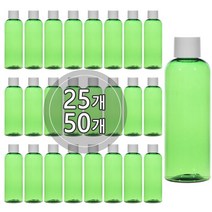[25개묶음판매] 에센스용기 50ml 60ml 75ml 80ml 100ml 펌핑용기 플라스틱 공병, 100ml 그린용기, 흰색캡, 25개