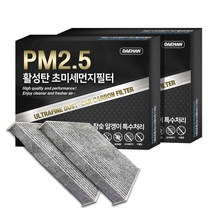 대한 PM2.5 고효율 활성탄 자동차 에어컨필터 2개입, 더뉴트랙스- PC175