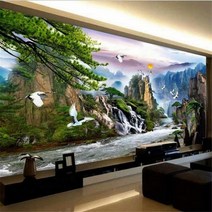 HAENGBUK 대형 보석십자수 산수화 비즈 구슬 붙이기 DIY 취미 키트, 하나, 180X70cm