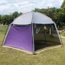 천막형 텐트 8-10인 레저용 돔 타프 쉘터 스크린 돔쉘터 텐트, 천막 한쪽 150D 실버 선루프
