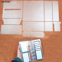 원데이클래스 가죽공방 카드지갑만들기 1 set pvc 템플릿 바느질 패턴 diy 긴 멀티 포켓 가죽 지갑 수제 가죽 공예 accessroies, 없음