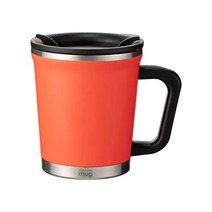 THERMOS 써모스 대용량 휴대용 등산용 추천 진공 단열 보온 보냉 물 병 텀블러 300 ml 더블 머그 화이트, 밝은 오렌지색의