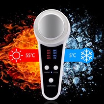 뜨거운 차가운 망치 얼굴 LED 광자 치료 미용 장치 피부 리프팅 강화 주름 방지 가열 냉각 압축 마사지, 01 With Box