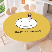 스마일 방수 PVC 테이블보 식탁 책상 원형 테이블 매트 실리콘 5종, 원직경130cm, E