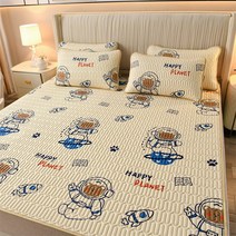 라텍스 돗자리 베개커버 세트 A라인 침대 쿨링 돗자리 여름 세탁기 가능 비보뉴 I933K496, 우주곰