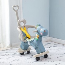 IMBABY-어린이 동물 흔들리는 말 다기능 흔들 의자 트로이 목마 장난감 아기 놀이 아기 산책 실내 여아, 02 Blue