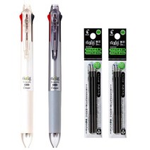 파이롯트 프릭션 3색 0.5mm 2개+리필 세트, 프릭션 3색 0.5 펄화이트/다크실버 + 리필 세트