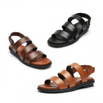 엘칸토 21ALL] 인텐스 남성 소가죽 벨크로 샌들 3cm LCMW51I126