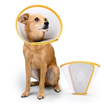 AOC PetAnimal Ortho Care 반려동물 콘 - E-칼라 | 도그 수술 후 강아지용 회복 경량 편안함 스타일리시 및 내구성 간편한 세척 부드러운 극세사 안감 (3X, 3X Small