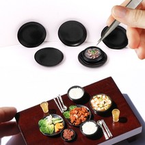 미니를사랑하는사람들 미니어처 블랙 그릇 18종 모음전(16시까지 당일발송) 미니어쳐, 8번 원형접시대(5개)