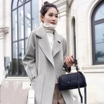 COMIRST 양면 모직 코트 여성 가을 겨울 하프 기장 프리미엄 울 코트 FC4646