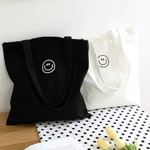 무식이네 스마일 캔버스 숄더 에코백 2종 세트