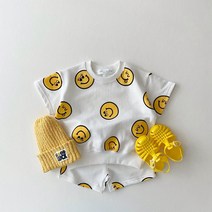 *미언지유네* 유아동 키즈 스마일 상하복 반팔 반바지 세트