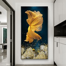 황금 비단 잉어 대형 보석십자수 부귀 물고기 비즈 붙이기 공예 DIY, 55x90CM