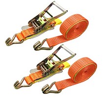 베스트 앤서 래칫식 J후크 래싱 벨트 훅 러싱 타이 다운 벨트 파단 하중 4000kg 벨트 폭 50mm 고정측 0.5m 권측 3m 2개 세트