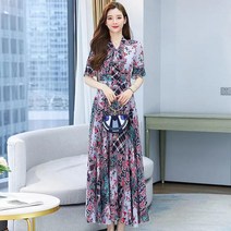 휴양지 원피스 빅사이즈 프렌치 보헤미안 40대 에스닉 여성 여자 쉬폰 드레스 바캉스 비치