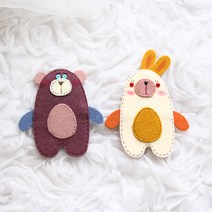 오렌지토끼 포도곰 거울인형 DIY 펠트공예 바느질, 오렌지토끼양