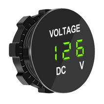 게이지디지털 패널 전압계 Led 디스플레이 전기 볼트 테스터 방수 자동차 오토바이 ATV DC 12V-24V, 03 Green