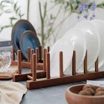 홈키친 전시장 고무나무 원목접시꽂이 건조대 보관대 정리달인, 소(4칸)