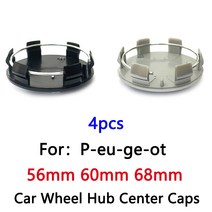 자동차 휠 허브 센터 캡 림 방진 커버 배지 로고 엠블럼 외장 액세서리 68mm 65mm 62mm 60mm 56mm 4 피스, [02] 4pcs 56mm Silver
