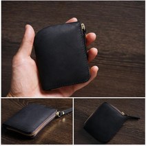 천연 소가죽 소재 남성 포켓용 반지갑 실용적인지갑 감성 심플리티