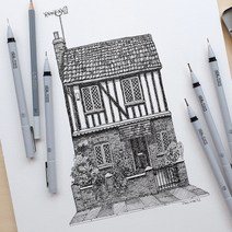 스테들러 피그먼트 라이너 파버카스텔 에코 피그먼트 라이너 윈저앤뉴튼 파인 라이너 드로잉펜 캘리그라피 펜, 1.0